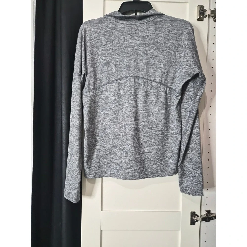 Nike Dri‎ Fit Women's Gray Heathered Running Quarter Zip Hoodie Pullover Size S